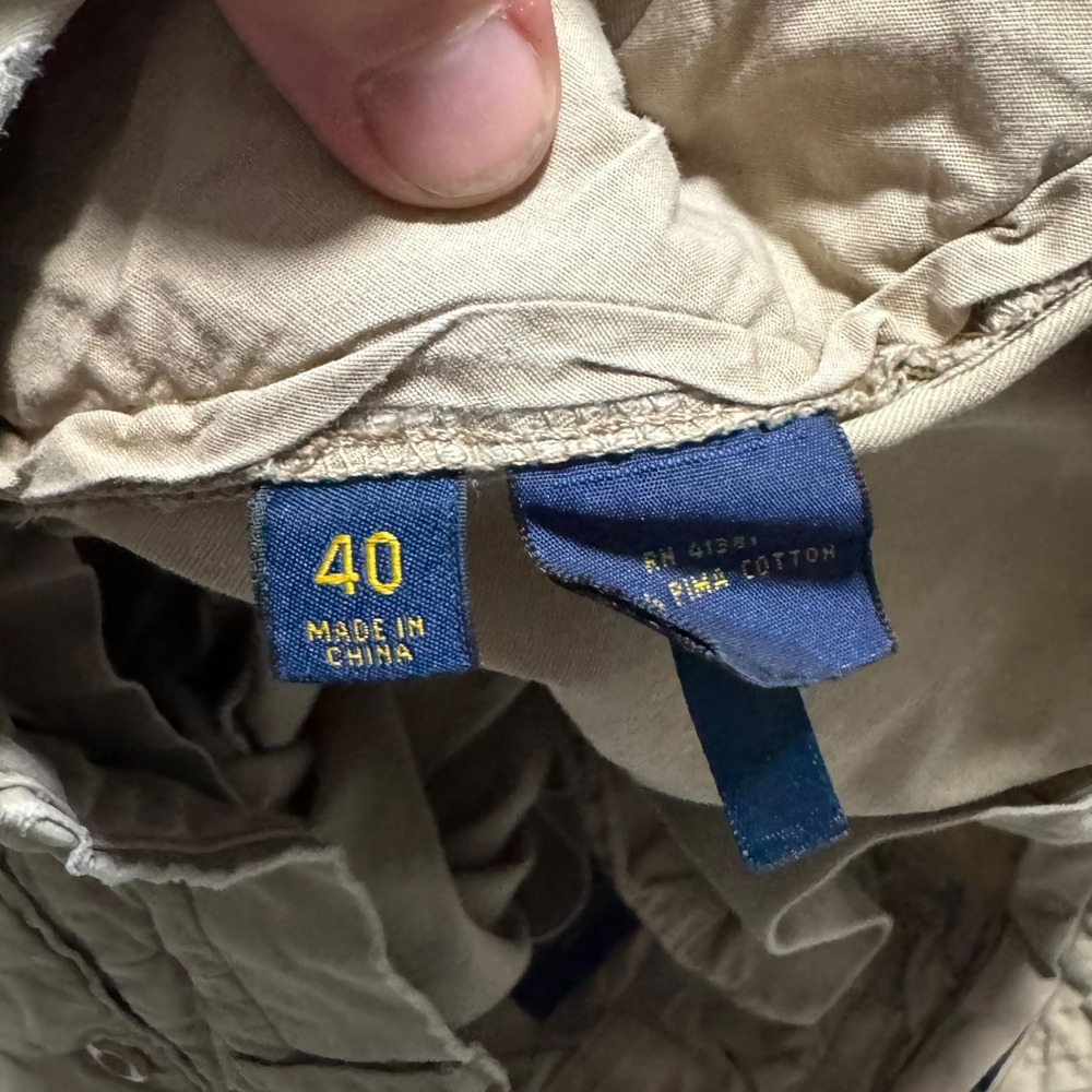 Polo Ralph Lauren Straight Fit 100% Pima Cotton Tan/Khaki Shorts Men's 40 FLAW - Picture 7 of 11